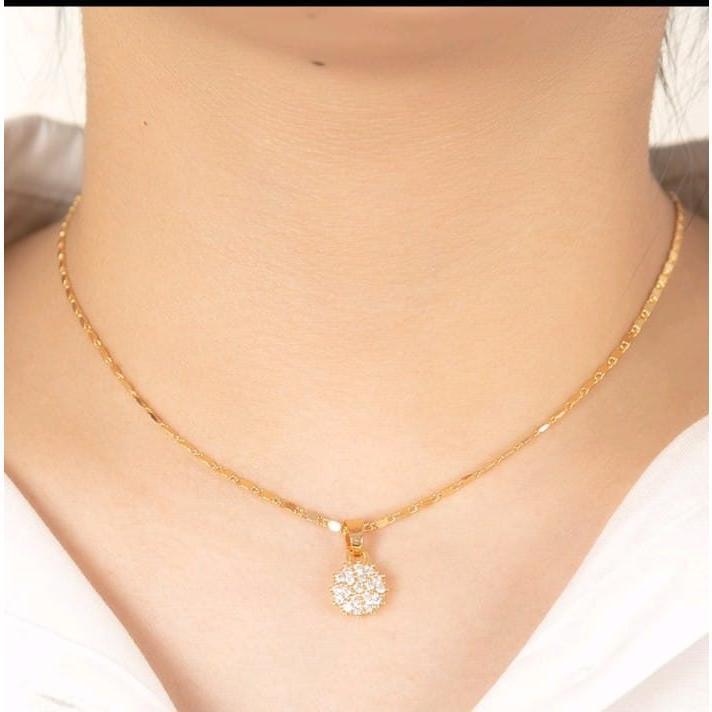 kalung wanita xuping gold model kalung tempe kualitas titanium anti karat fashion kekinian panjang A