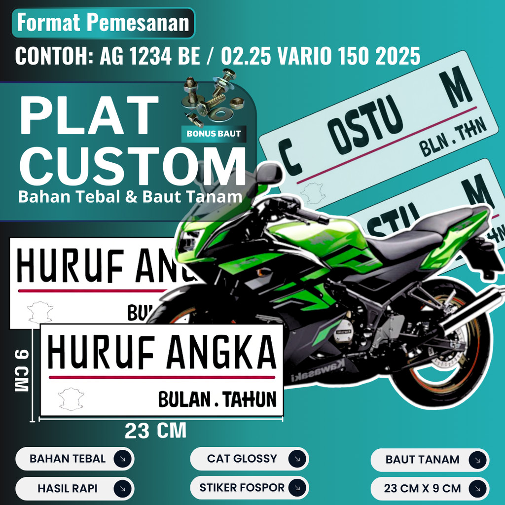 PLAT WARNA PUTIH//PLAT ALUMINIUM//PLAT BAUT TANAM