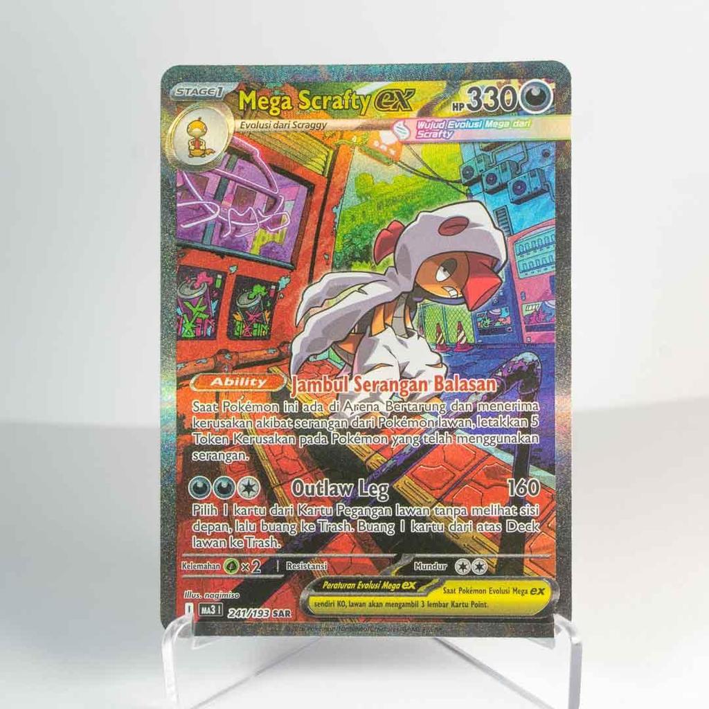 Mega Scrafty EX SAR 241/193 MA3 Evolusi Mega Impian EX Kartu Pokemon TCG Original Indonesia
