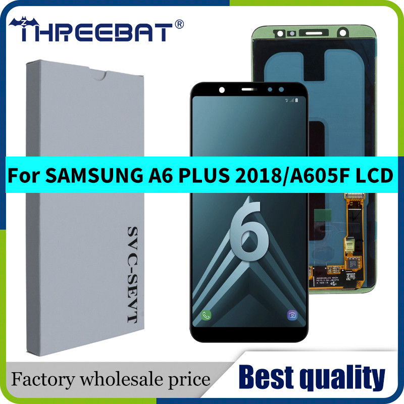 6.0'' SUPER Amoled For Samsung  A6 Plus 2018 A605F A605FD LCD splay Tou Screen gitizer Assembly For 