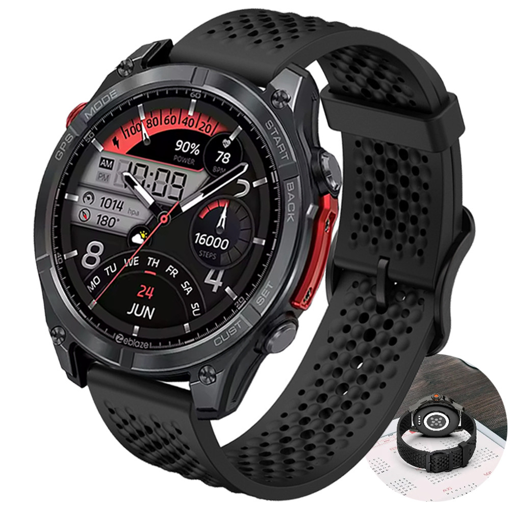 22mm Sports Breathable Strap For Zeblaze Stratos 4 3 2/Vibe 8 7 Pro/Btalk 2Lite Silicone Band Mi Wat