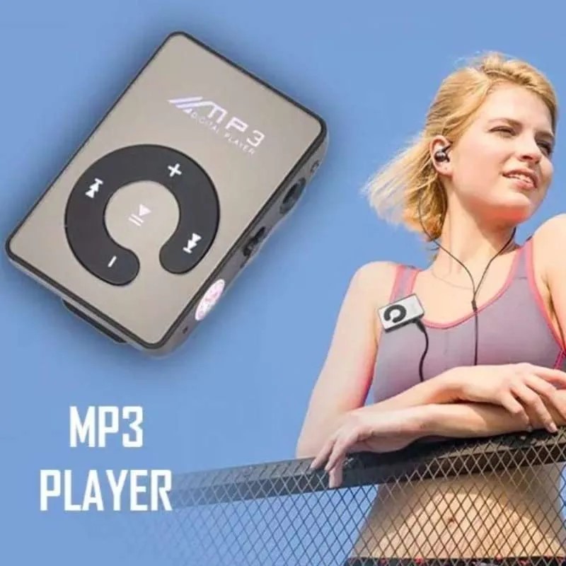 Logo MP3 Player Micro SD Card Dengan Klip Pemutar Lagu Mp3 Player Mini Sd Card