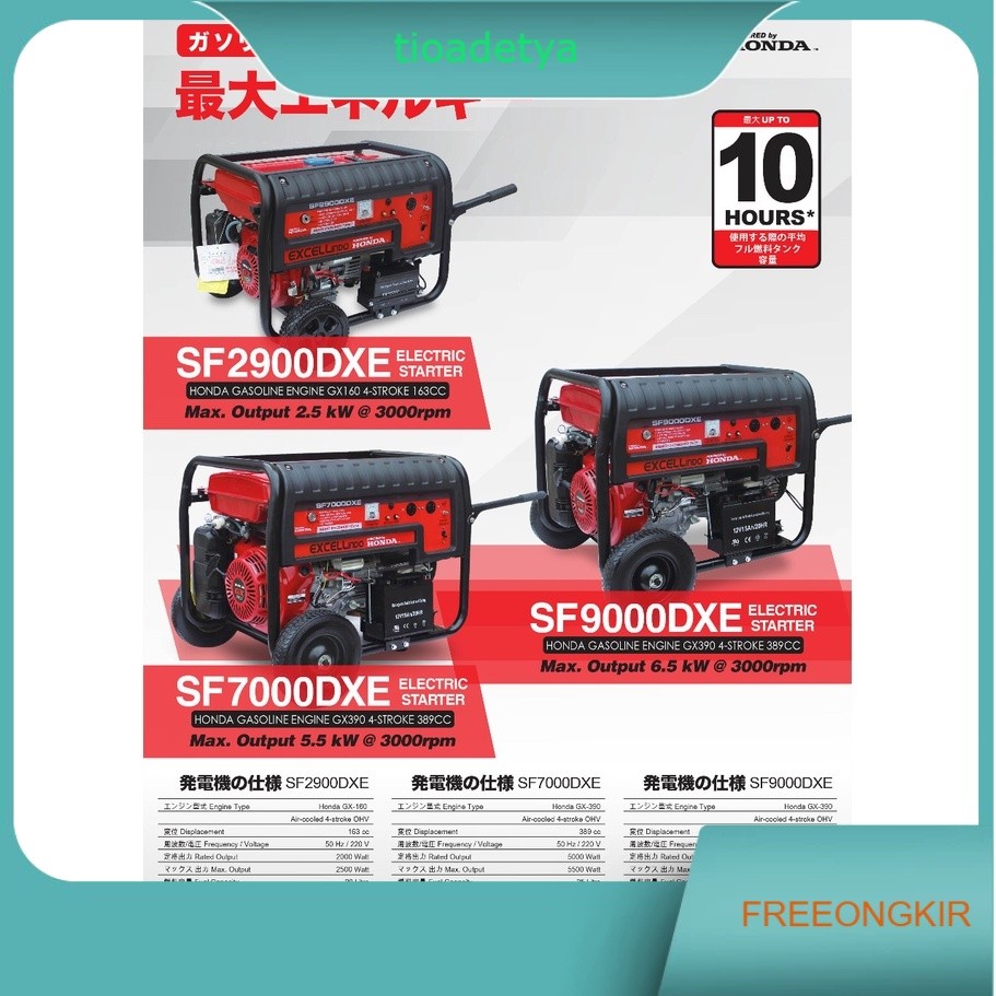 Genset HONDA EXCELL SF2900DXE / Generator 2000watt HONDA EXCELL SF 2900 DXE Double Stater