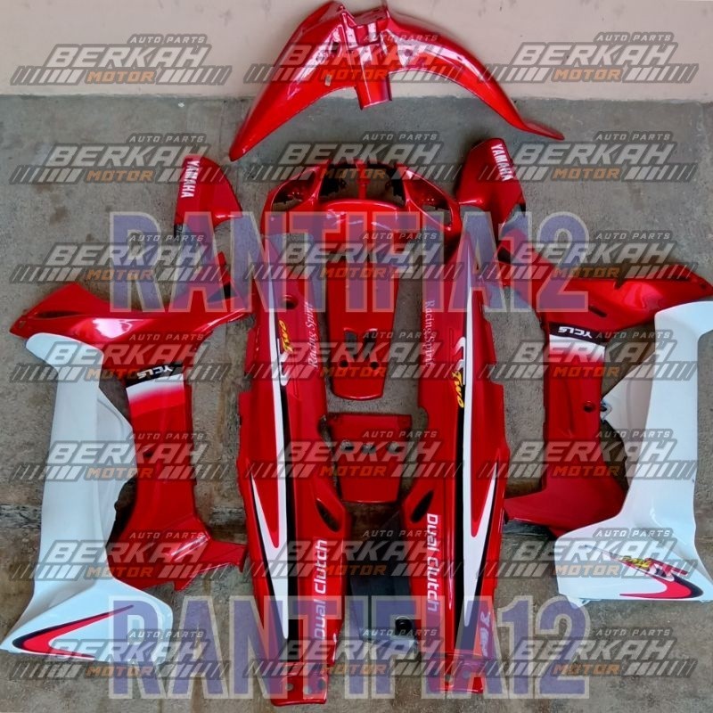 cover bodi halus full set bodi motor Yamaha Fizr fizr SS TWO merah marun