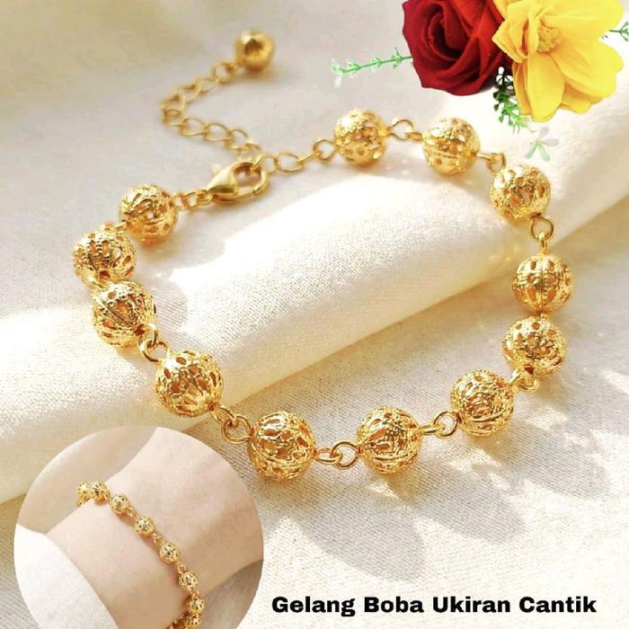 Asli Titanium Import Gelang Tangan Wanita Motif Rantai Bola Lamipon Gelang tangan viral