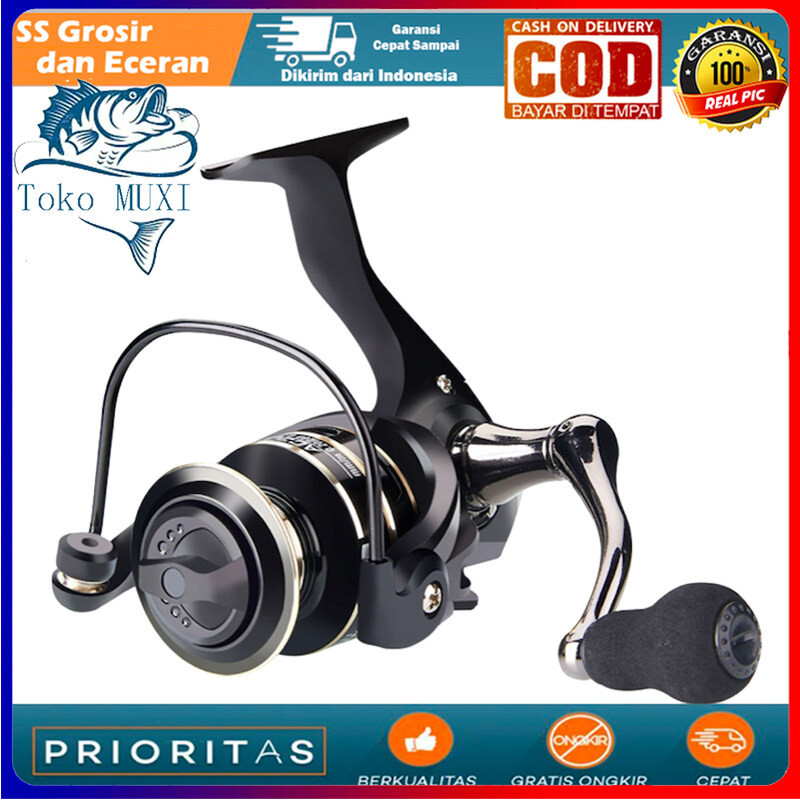 TERBARU BISA COD-REEL FISHING PANCING METAL SPOOL DEUKIO AC2000-7000 WARNA HITAM katrol pancing full