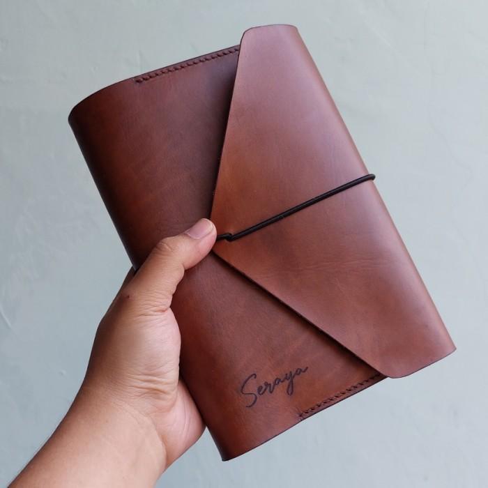 COVER ALKITAB/ALQURAN (KULIT ASLI CUSTOM) - DARK BROWN, kecil[terlaris] - Hitam, kecil