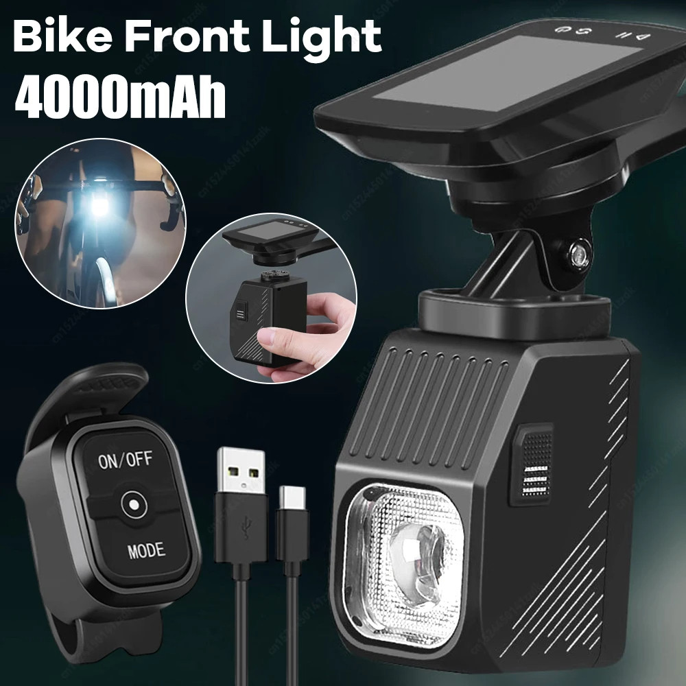 Lampu Sepeda Super Terang Lampu Depan Sepeda 1000LM Tipe-C USB Isi Ulang Lampu Sepeda MTB dengan Rem