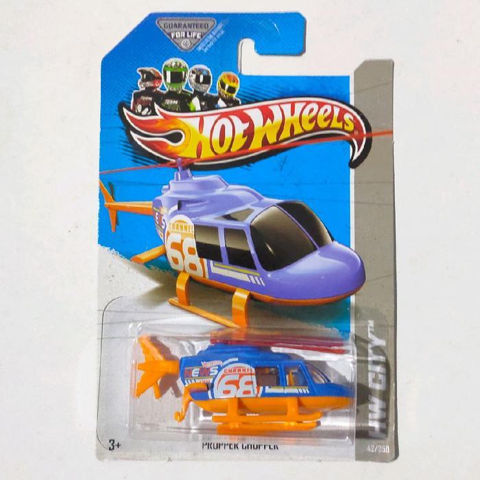Mainan Hot Wheels Propper Chopper biru orange 2013 HW City