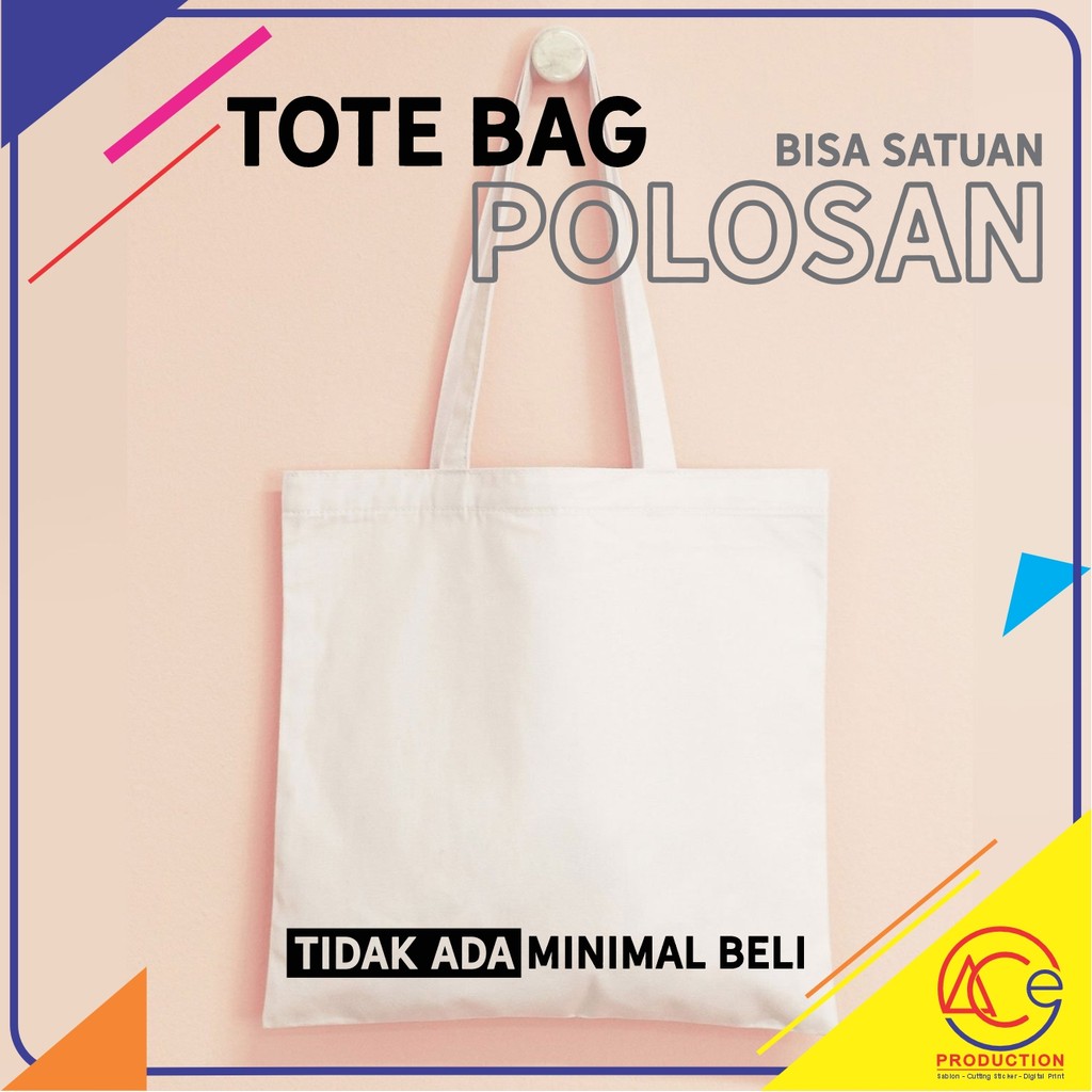 TOTE BAG POLOS TAS BLACU POLOS ECO PRINT