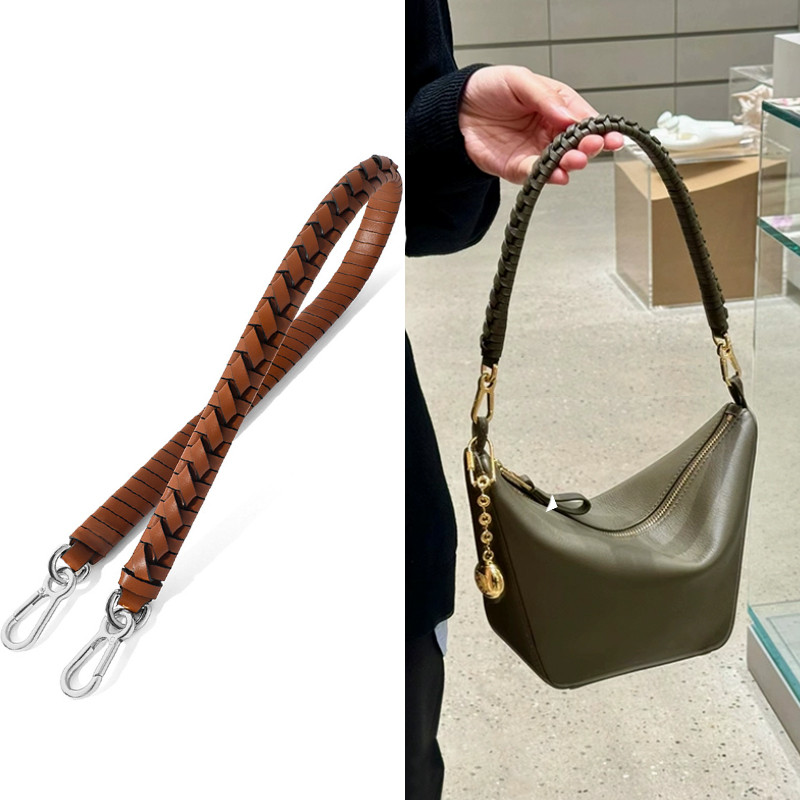 100% Genuine Leather Weave Strap for Loewe Puzzle Fold Hobo Shoulder Handle Mofied Replacement Strap