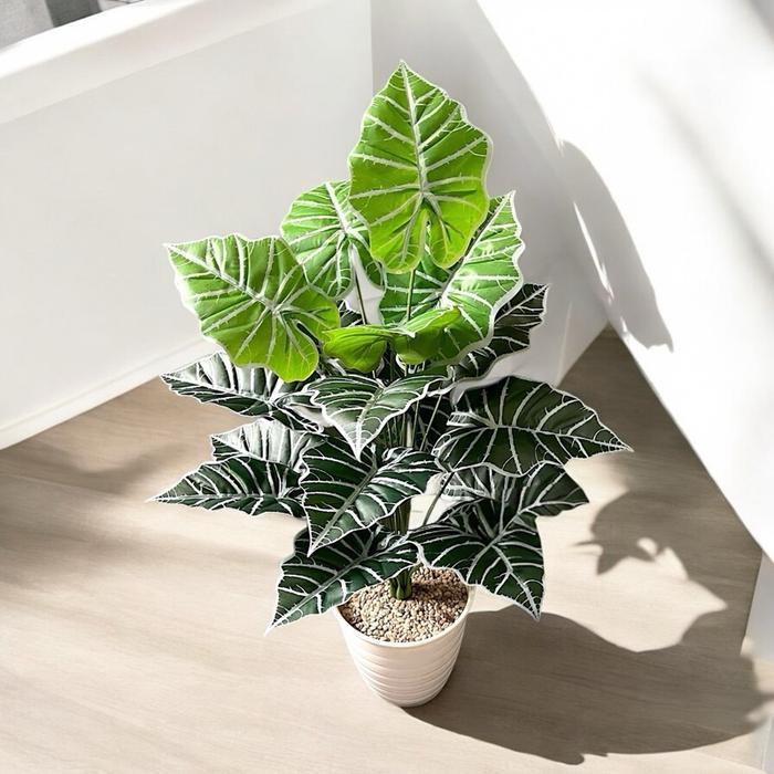 HOT PRODUK 1set tanaman latex tanduk rusa artificial cabang 18 + pot Bunga - Tanduk rusaterlaris