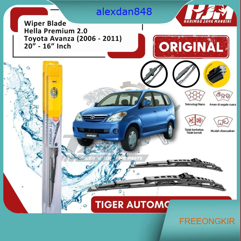 WIPER BLADE MOBIL AVANZA / XENIA 2004 - 2011 HELLA PREMIUM 20" - 16" ORIGINAL