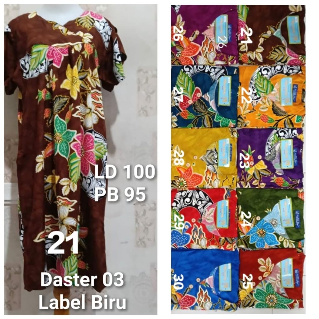 YONA.ID Kencana Ungu daster 03 label Biru LD 100-105 cm