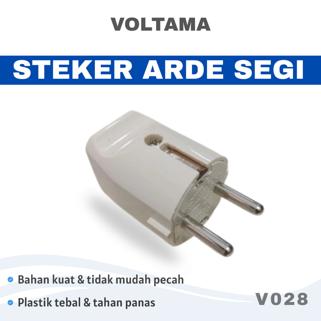STEKER ARDE SEGI V028 VOLTAMA / TUSUK KONTAK KEPALA COLOKAN KAKI 2 SEGI ORIGINAL