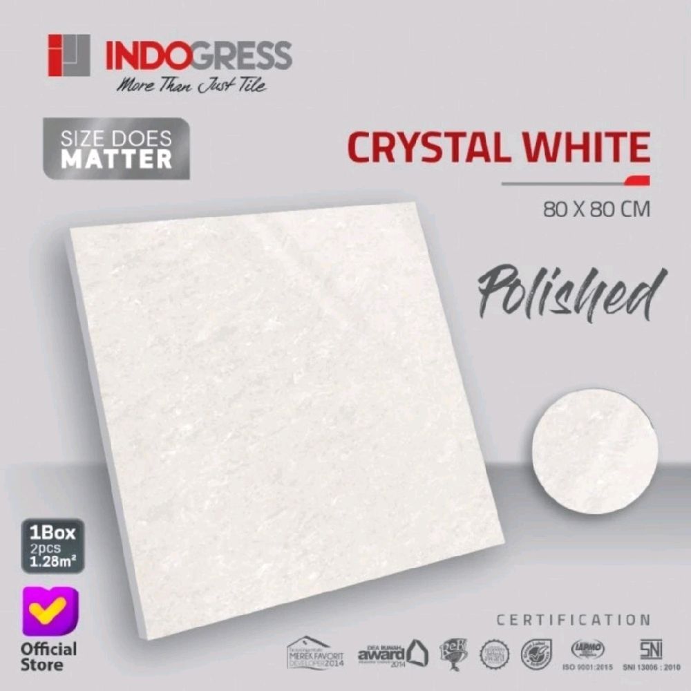 Granit Lantai Dan Dinding 80x80_60x120_100x100 Dan 60x60 Crystal White Glazed Polish | Kilap | Gloss