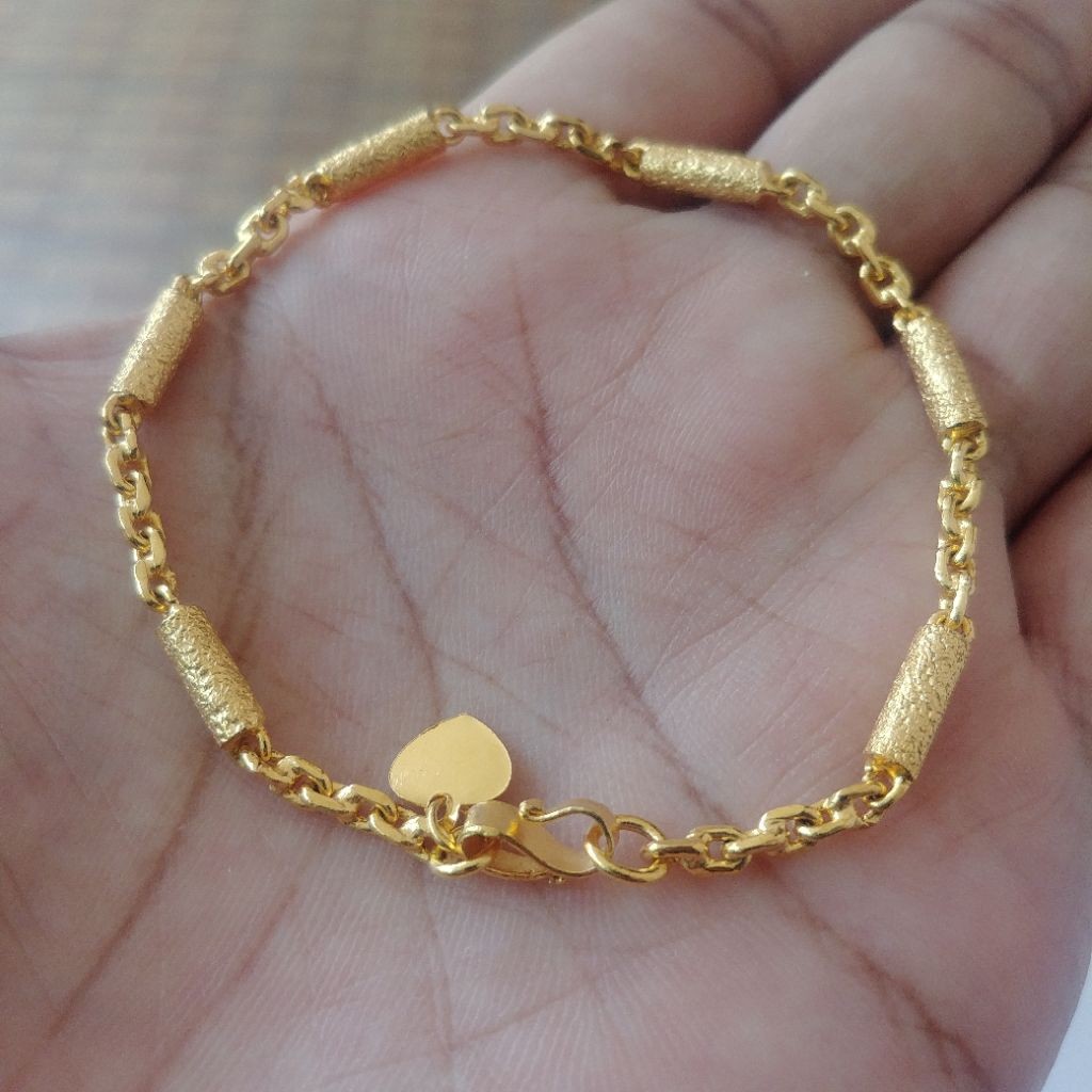 Gelang Bambu Nori Lapis Emas Kuning Goldplated 24k