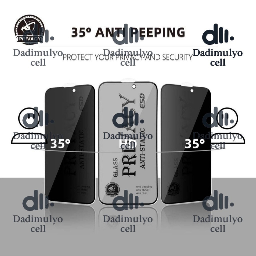 [FREE DUS BOX+BUBBLE] TEMPERED GLASS ESD SPY IPHONE SEMUA TIPE TG ESD SPY PRIVACY ANTI STATIC