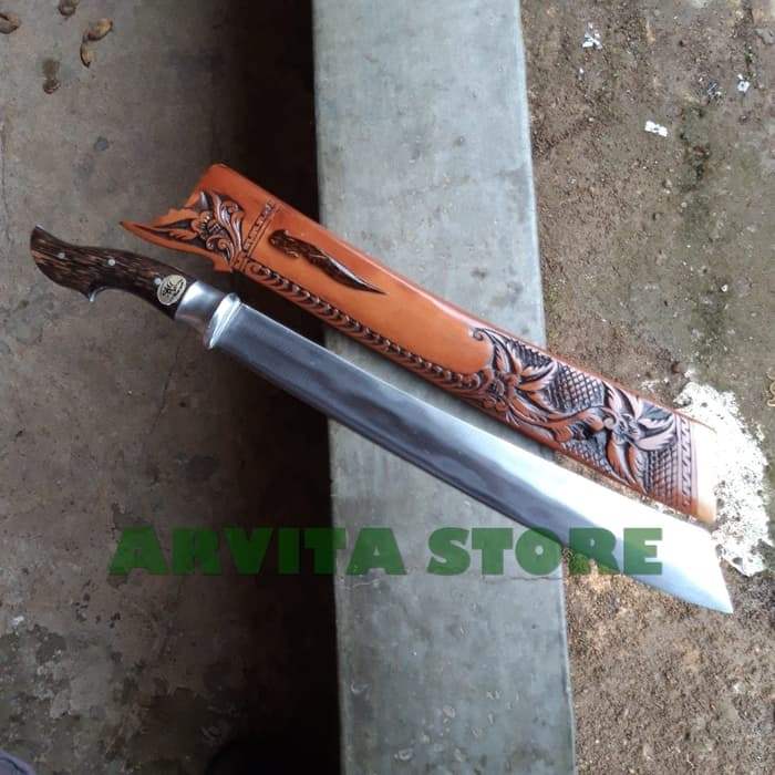 LN89 Golok Baja - Golok Kebun Murah PTM Ukir Panjang Acc Duralium