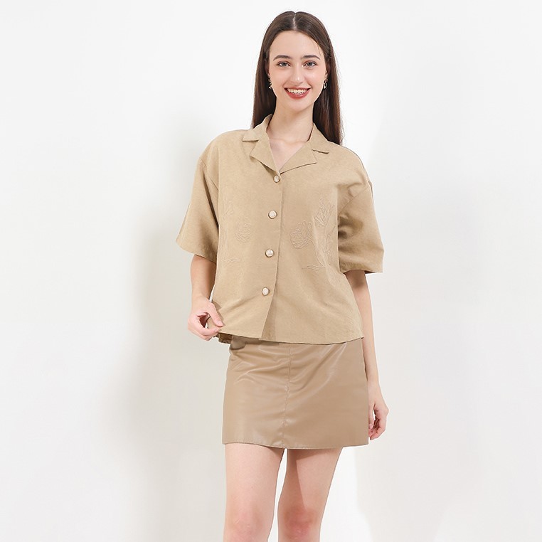 X EIGHT Renie Shirts - Kemeja Light Suede