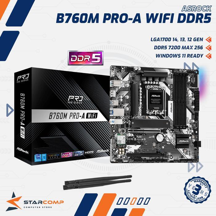 ASRock B760M Pro-A WIFI D5 LGA1700 B760 DDR5