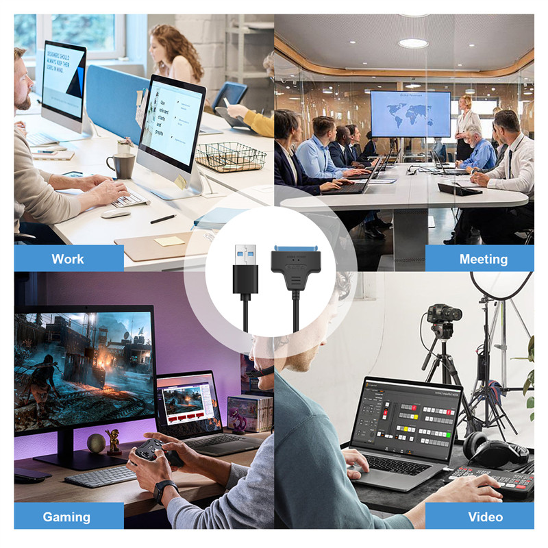 LA-Sata Iii Usb 3.0 Cable Adapter External Hard Drive Usb To Serial Ata 22Pin Converter Hard sk W/Ua