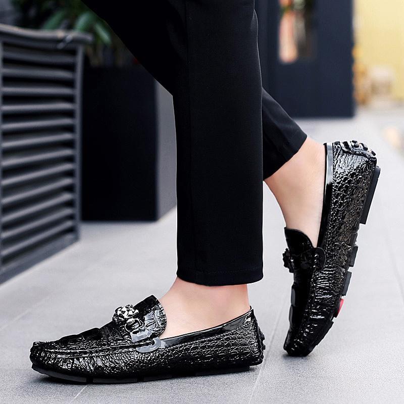Sepatu Pantofel Pria Slip On Motif Kulit Buaya Casual Kerja Kantor 251