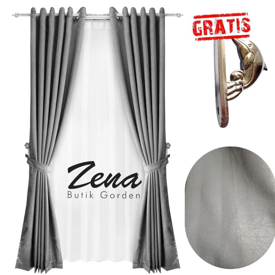 Gorden Embosh Tebal Hordeng Jendela Tirai Pintu Minimalis Mewah Jendela