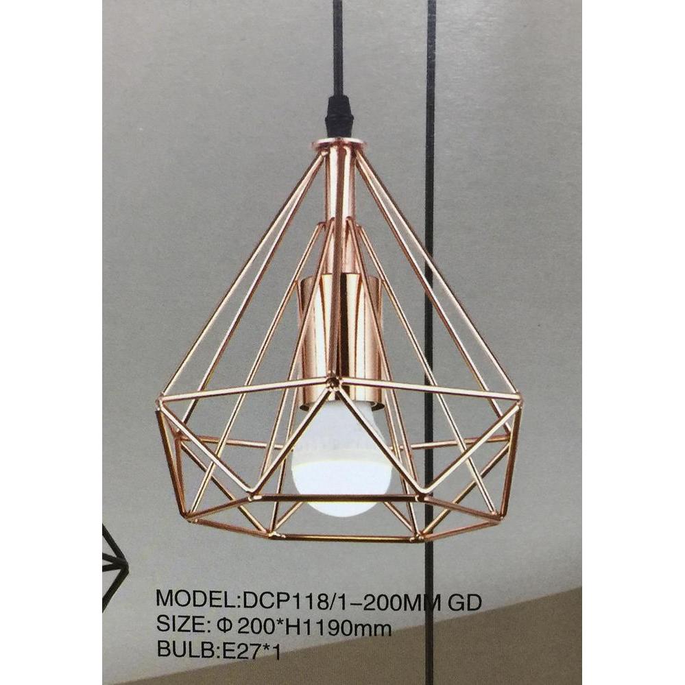 LAMPU GANTUNG HIAS VINTAGE MINIMALIS 1 LAMPU MEJA MAKAN MEJA ISLAND ROSE GOLD