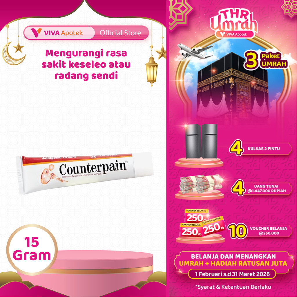 Counterpain Cream untuk Meredakan Nyeri Otot (15 Gram)