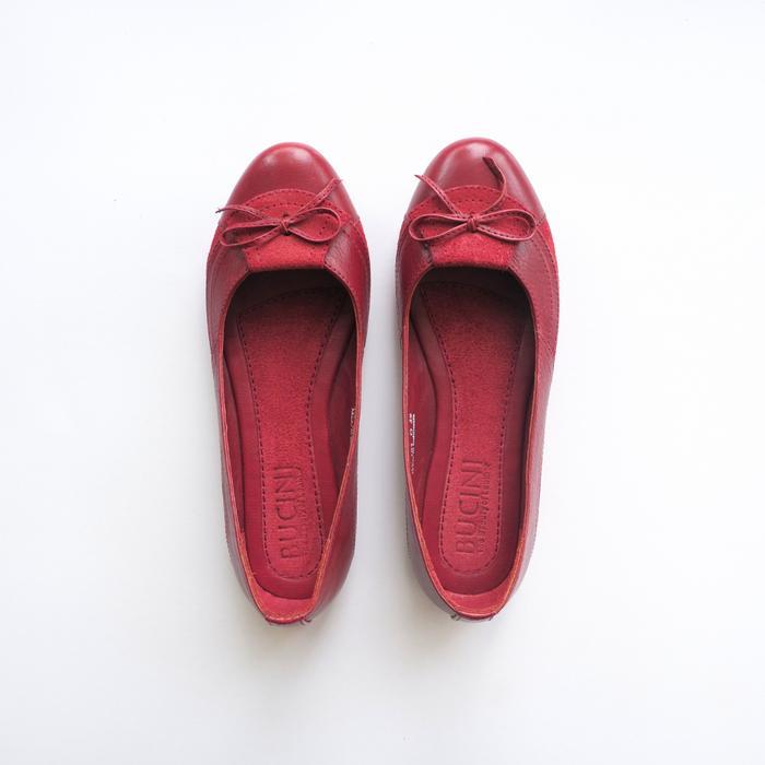 Sepatu Flat Wanita Kulit Asli Premium BUCINI GV 104 O - COGNAC, 36