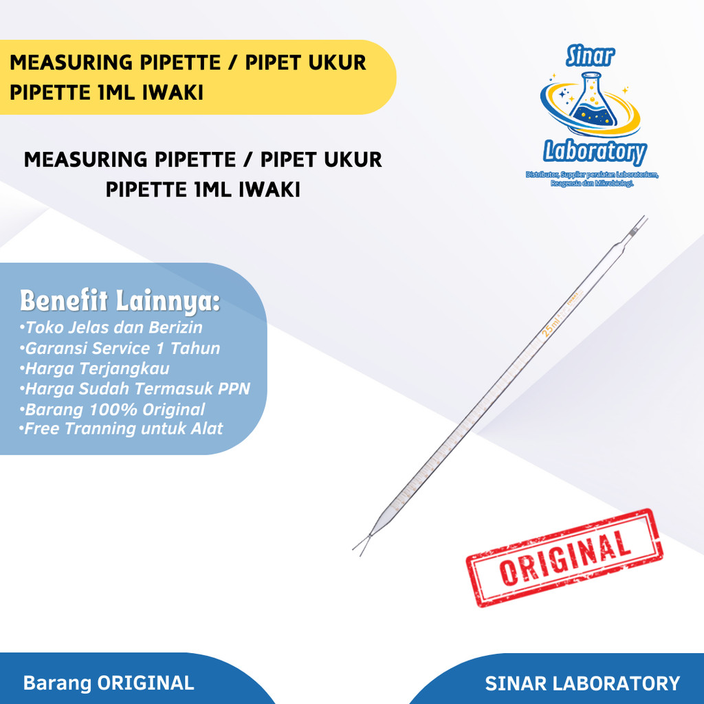Measuring Pipette / Pipet Ukur/ Serological Pipette 1ML IWAKI