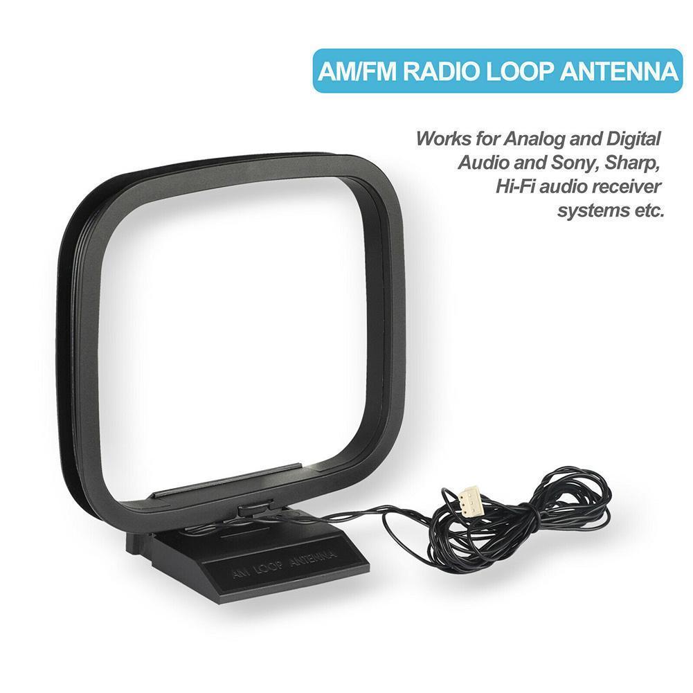 Mini Universal FM AM Radio Antenna 360 Signal Receiver Line Loop Antenna For Sony Sharp Hi-Fi Stereo