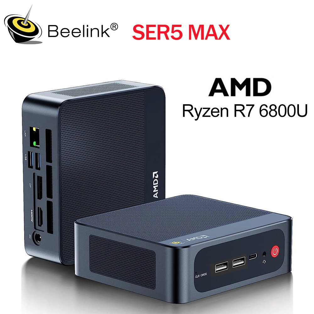 Beelink SER5 Max Mini PC AMD Ryzen 7 6800U 6800H 4.7GHz 7735HS DDR5 24GB 32GB SSD 500GB 1TB Support 