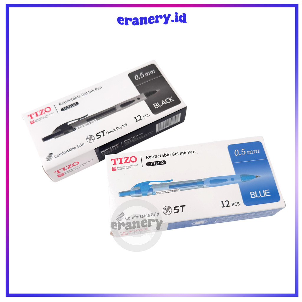 BOLPEN CETEKAN TIZO / BOLPOIN TINTA HITAM DAN BIRU / BOLPEN 0,5MM