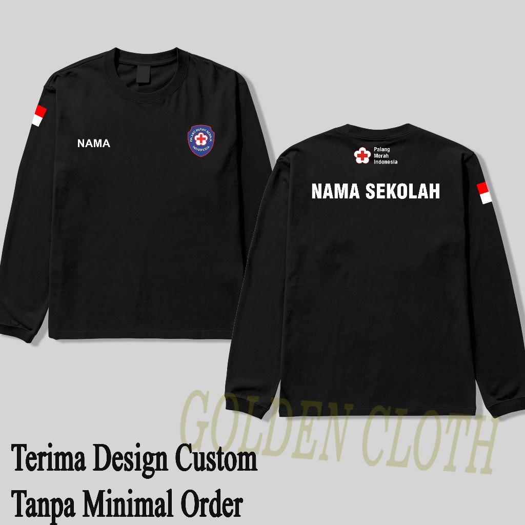 Kaos PMR PMI Madya Custom Nama Sekolah Terbaru Lengan Panjang Pria Wanita