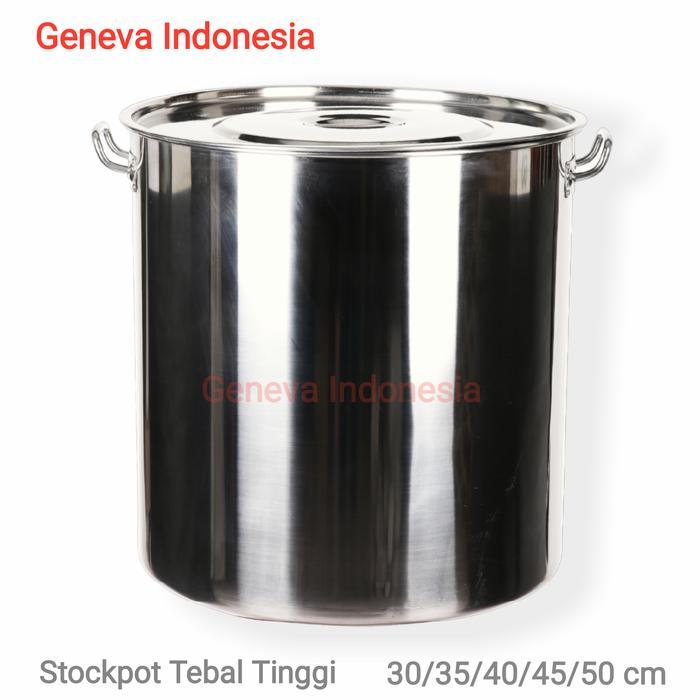 READY Panci Stock Pot Tinggi 45cm Stainless Tebal CQ143-45A HOMELINE