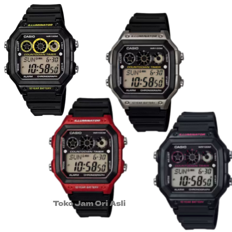 Promo Original  jam tangan casio Digital Ae-1300wh series casio original jam tangan Rubber Digital