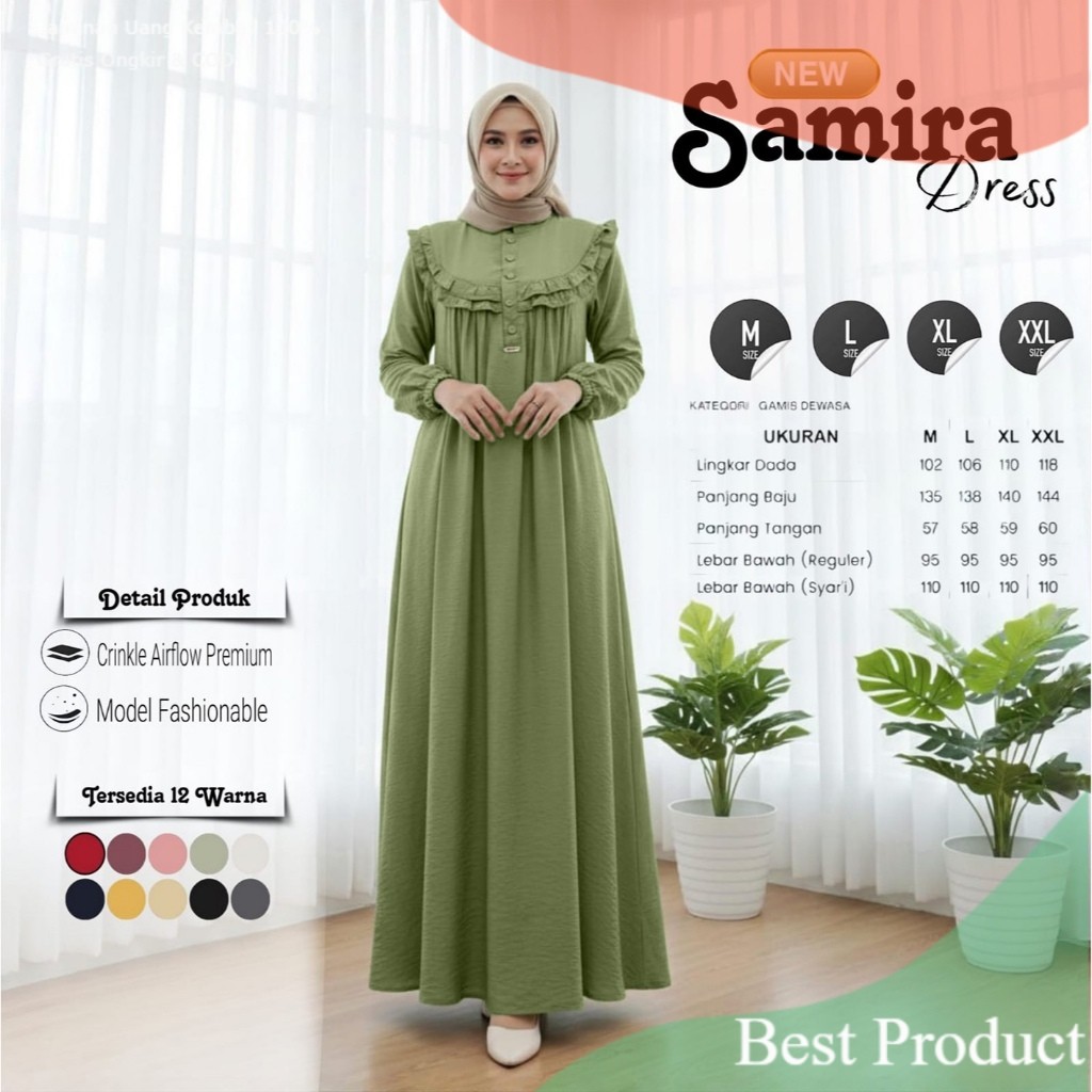 Gamis Crinkle Jumbo / Baju Muslim Wanita / Gamis Wanita Crinkle Rempel Dada Busui- pakaian wanita la