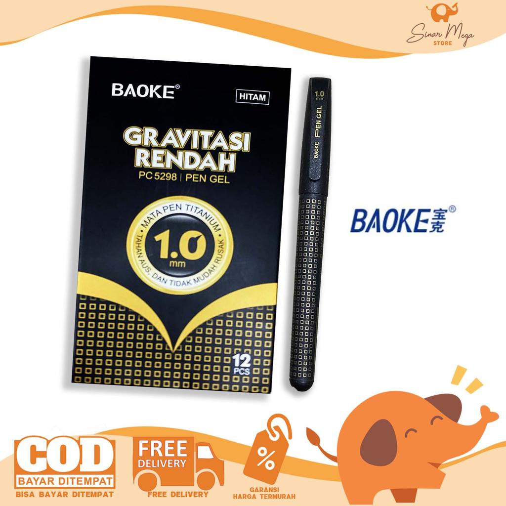 BAOKE PC5298 Gel Pen (1,0mm) Indonesian – Hitam | Pulpen BaoKe PC5298