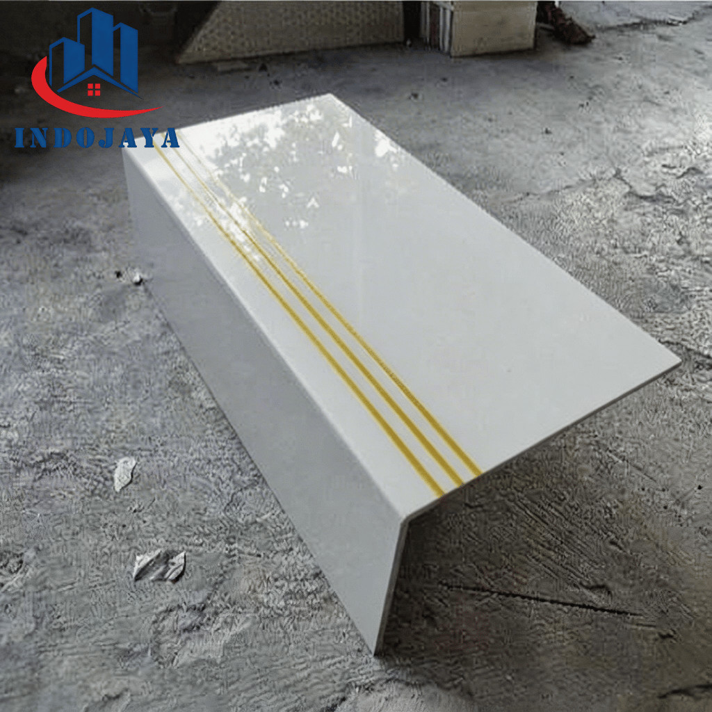 Granit Tangga Cream Polos List Gold 30x60 30x80 30x100 30x120 Custom Stepnosing Keramik Mewah Rapi