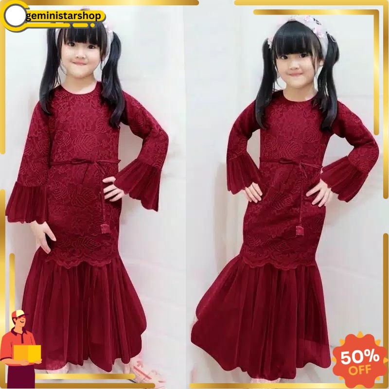 JUAL Gamis anak perempuan Duyung 3-11tahun / gamis anak / baju muslim anak perempuan / baju gamis an