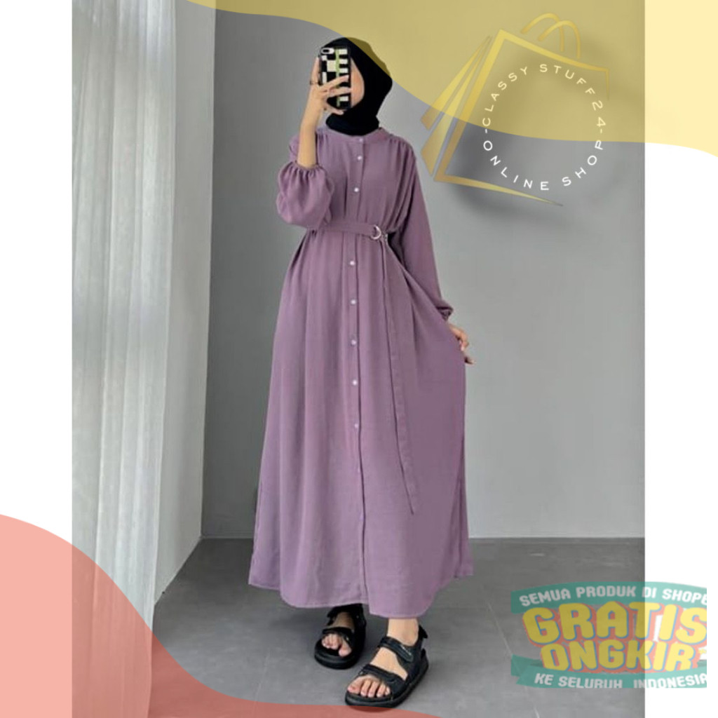 GAMIS SYIFA CRINKLE AIRFLOW | GAMIS TERBARU LEBARAN 2023 | GAMIS | baju gamis lebaran 2023 mewah gam