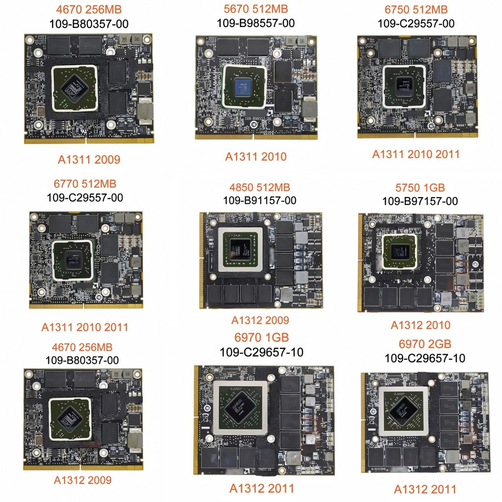 Original For iMac 21.5" A1311 27" A1312 Graphics Video Card HD4670 HD5670 HD6750 HD6770 HD4850 HD575