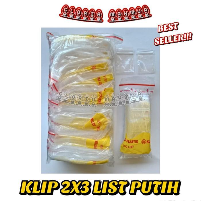 Plastik Klip 2x3 LIST PUTIH isi 1000 lembar