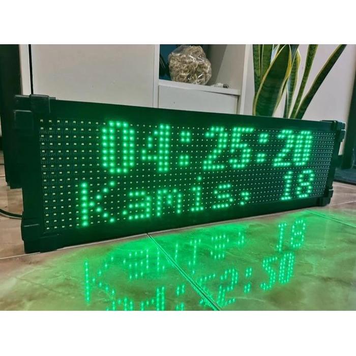 Jam Digital Jadwal Sholat Masjid / JWS Running Text Musholla 70x20cm - Merah Terlaris