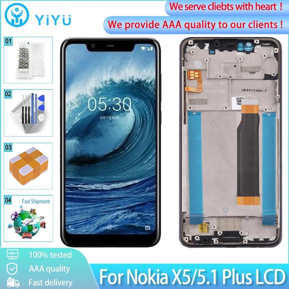 For Nokia 5.1 Plus lcd splay For Nokia X5 LCD Tou Screen gitizer Assembly With Frame Replacement Par