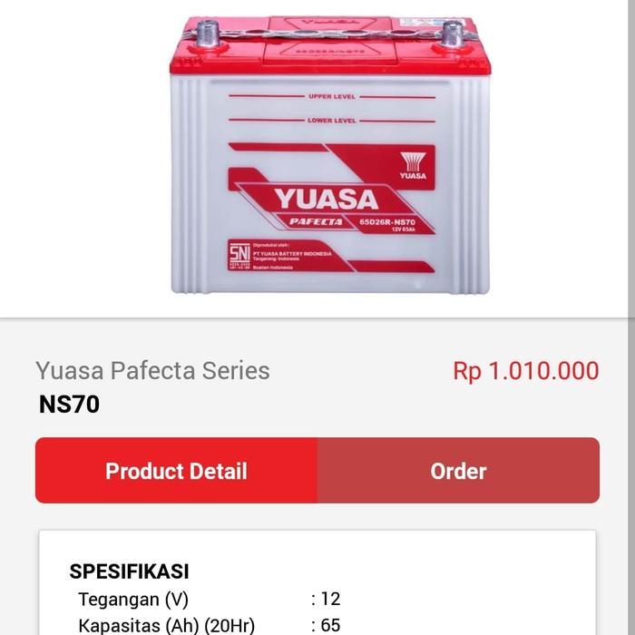 Aki accu yuasa ns70 12v 65ah bermutu