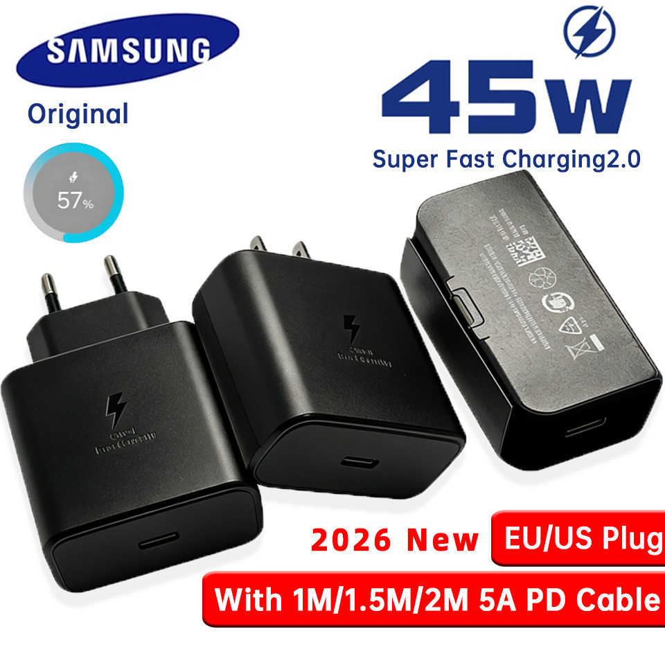 Original SAMSUNG 45W arger Type C Adapter 25W Super Fast arging Cord Galaxy S26 S25 FE S24 Ultra S23