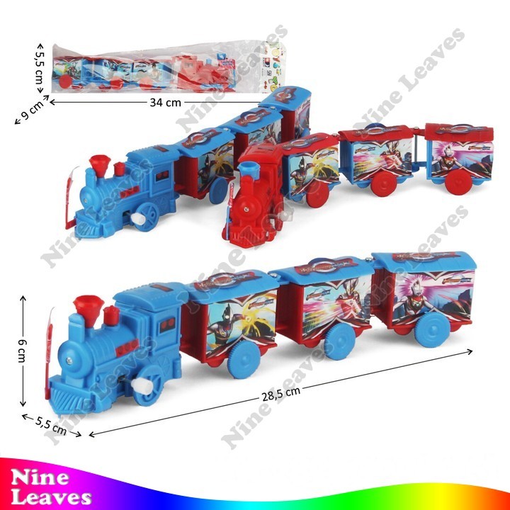Mainan Anak Kereta Api Kunci Putar Wind Up 4 Gerbong Ultraman